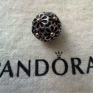 Pandora Lazy Daisy Clip Sterling Silver with 14K Gold 791014 S925 ALE marking